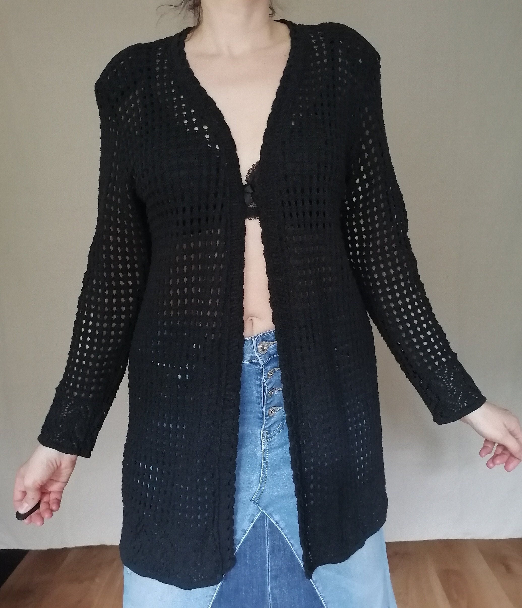 【90s- Diesel】black mohair knit cardigan SAINT Mxxxxxx Mohair Cardigan in Black | SVD