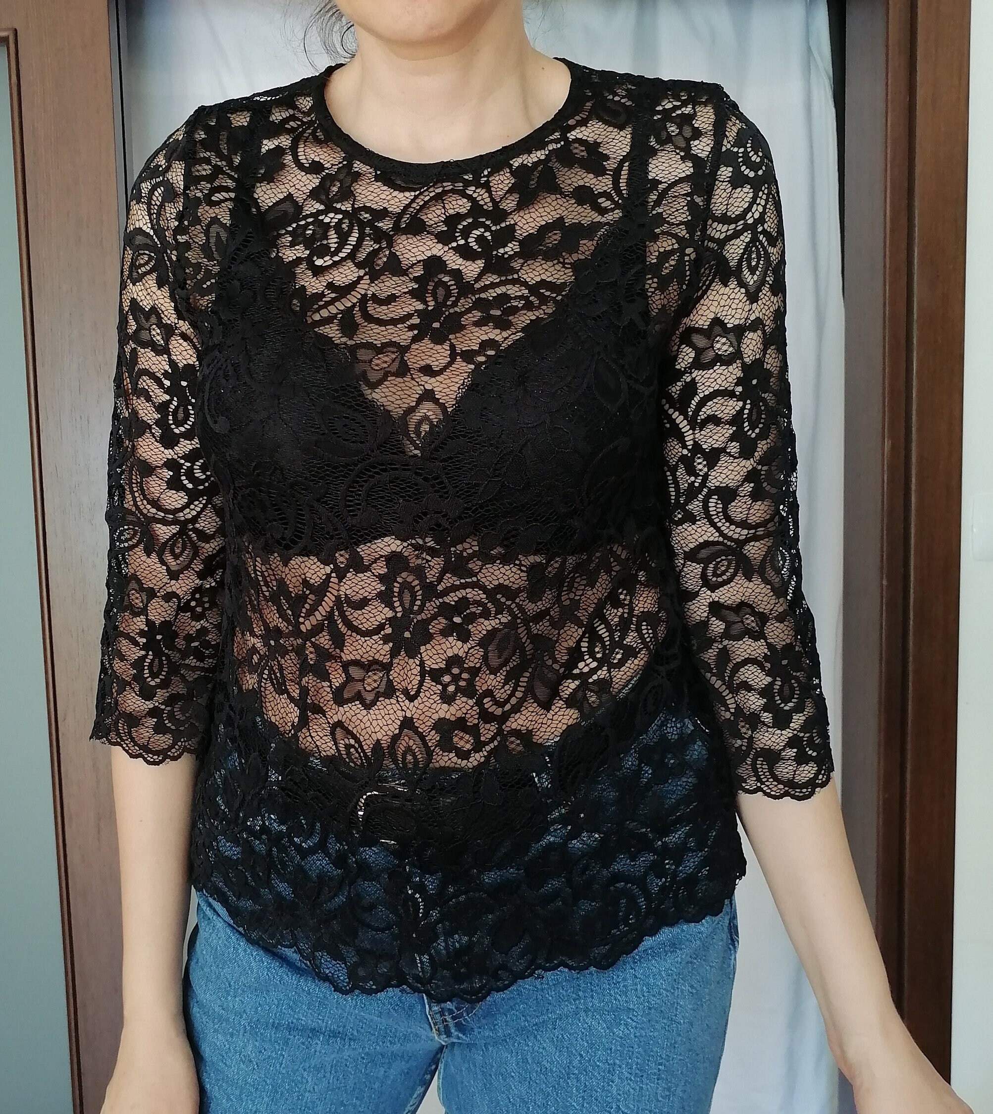 COMBINATION LACE TOP