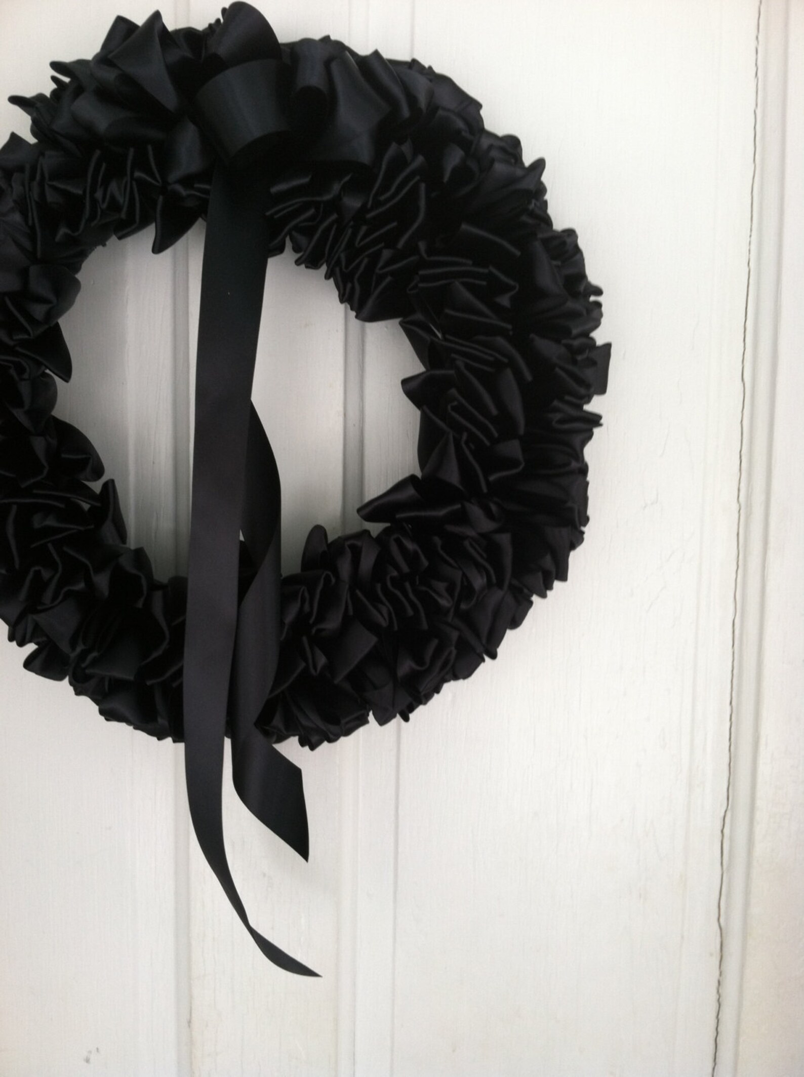 Black Ribbon Wreath Funeral Mourning Wreath Loss Grief 16 inch Etsy