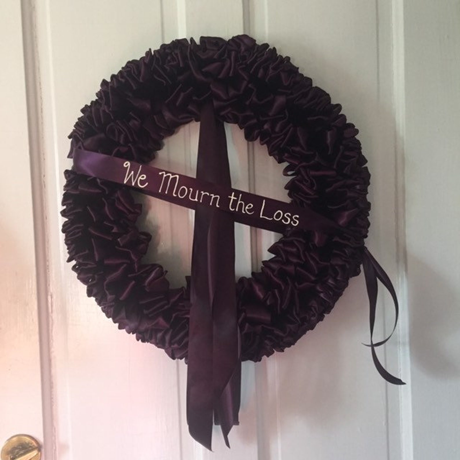 Wreath Pair Mourning Wreath Black Ribbon 18 Inch Sympathy in Etsy