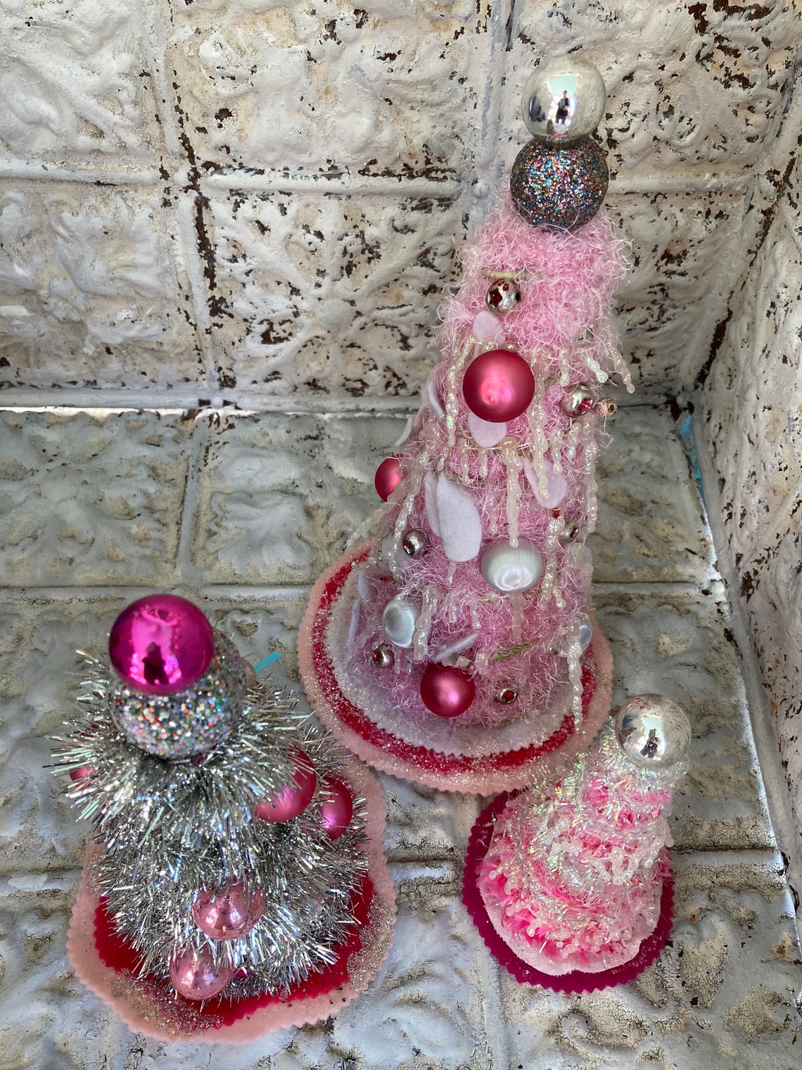 Pink Christmas Tree Garland 