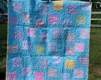 Manta de bebé hecha a mano, colcha de regazo, tapete de juego, osos de peluche, gatitos, gatos, ballenas, elefantes, alfabeto, lunas, estrellas, lunares y pasteles, 89 x 89 cm