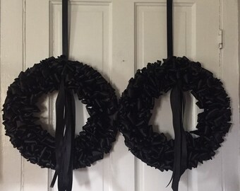 Coroa de Flores Par Coroa de Luto Fita Preta 45 cm Condolências Em Memória Em Memória Com Amor Para Sempre
