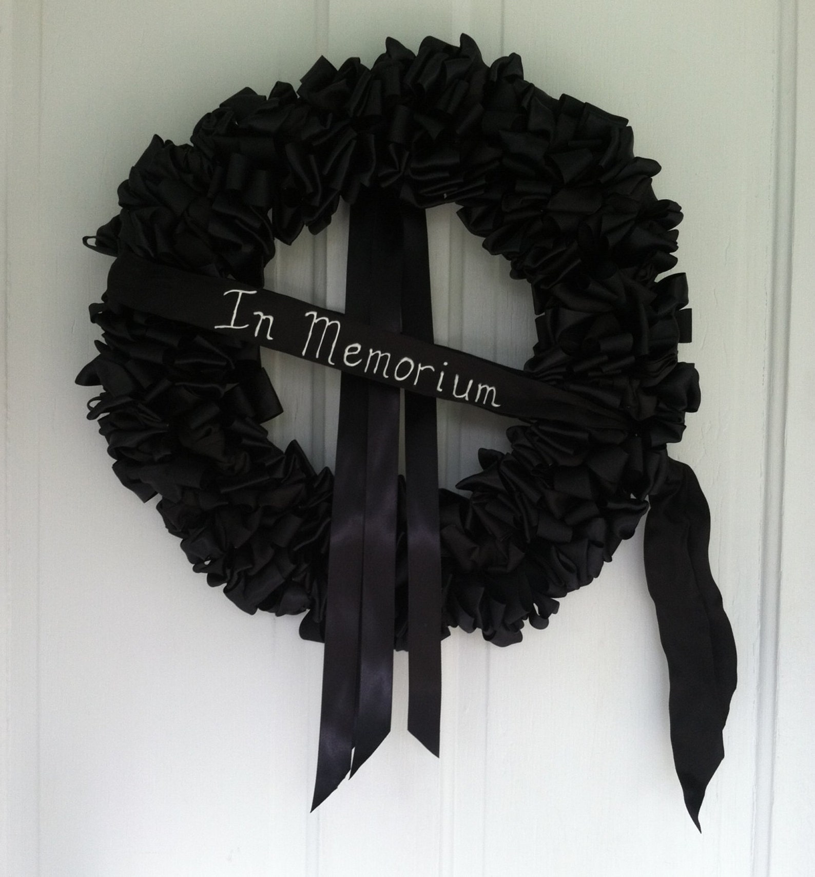 Condolences Ribbon Wreath Mourning Wreath Black Ribbon 20 Inch Sympathy in Remembrance in ...