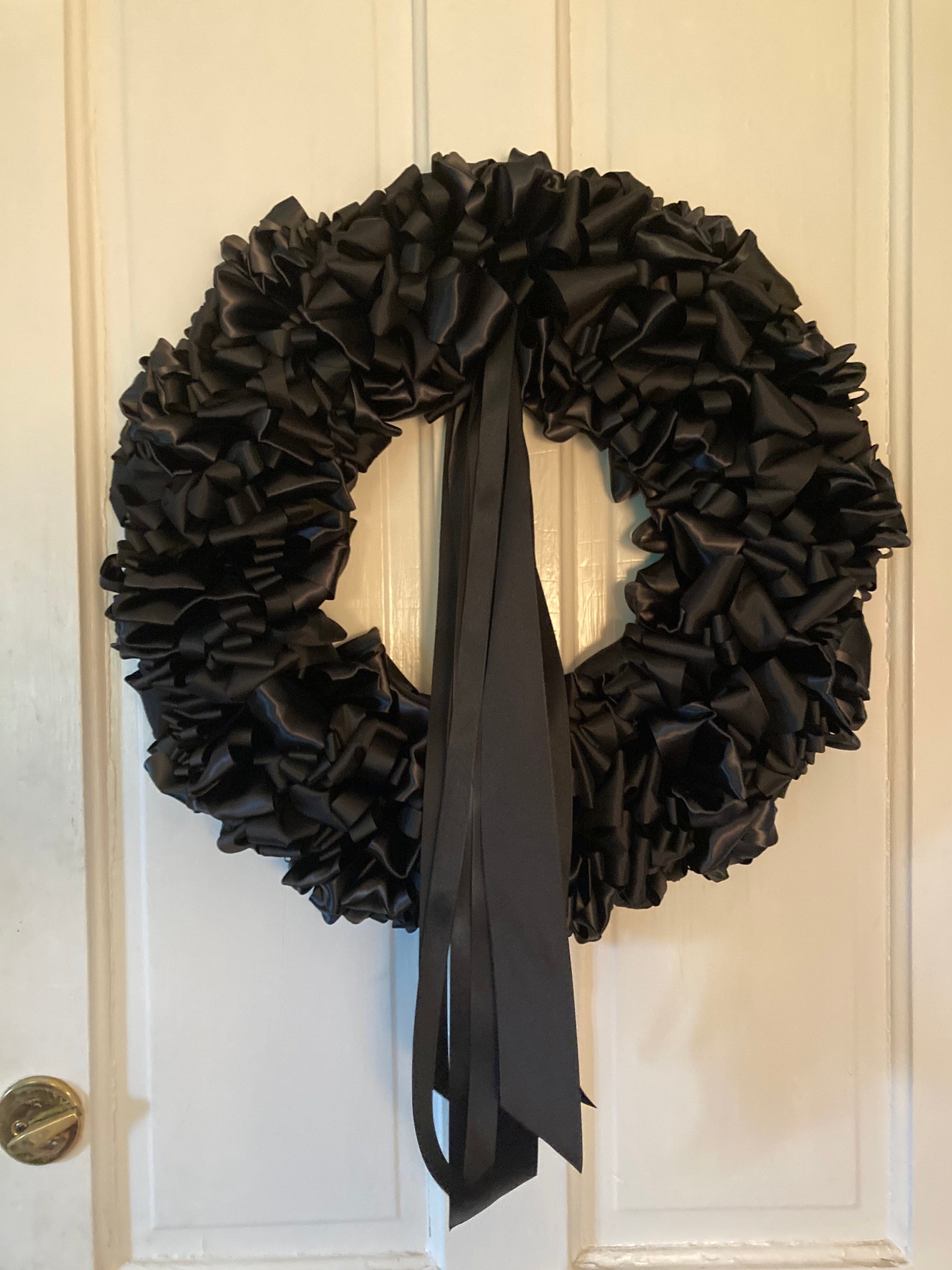 Wreath Mourning Wreath Black Ribbon 20 Inch Wreath Those We Etsy