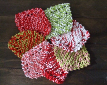 Toallitas faciales rosa, rojo, verde lima, juego de 7 desmaquillantes ecológicos, envío gratis en EE. UU.