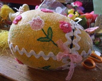 Sugar Egg Bunnies Garden Party Easter Glitter Spring Tabletop Decor Vintage Style