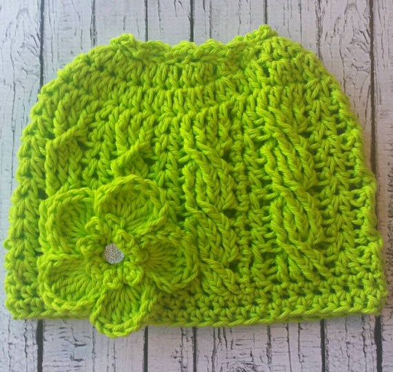 Messy Bun-pony Tail Hat-green Seahawks 