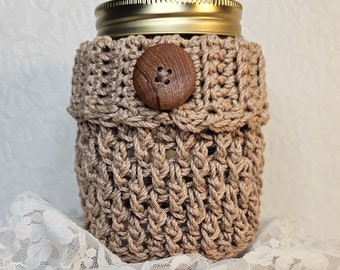 Textured Jar Sweater/Jar Cozy/Mason Jar Sweater/Glass Jar Sweater/Crochet Jar Sweater/Crochet Jar Cozy/ Crochet Jar Accessories/ Jar sweater