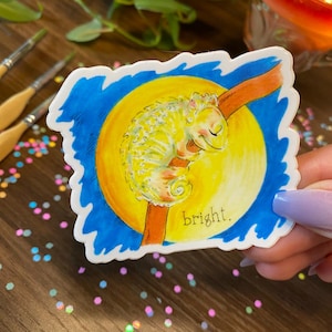 Livre de contes caméléon lune livre pour enfants créatures de la nuit magique fantaisie imperméable résistant aux intempéries autocollant découpé
