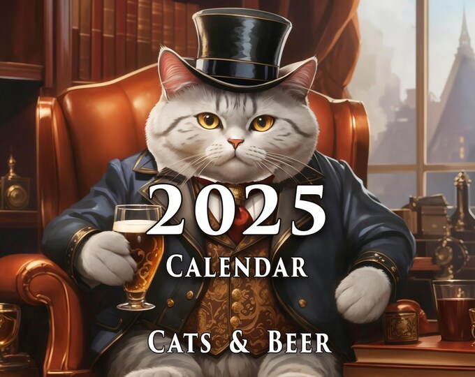 Funny Cat Calendar 2025, Printable Calendar A4 and Letter Sizes, Funny