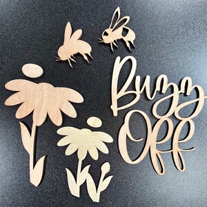 U-PAINT • Buzz off • Ready to Finish DIY Wood Round Sign - Etsy