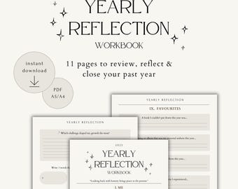 2025 Yearly Reflection, Review Workbook (PDF), End of The Year Review Journal