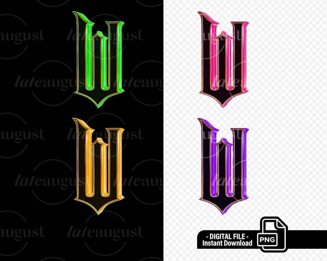 W for Wicked Logo Colorful W Wicked PNG Wicked Movie Clip Art - Etsy