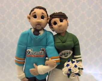 Custom wedding cake topper, personalized cake topper, Bride and groom cake topper, Sports themed cake topper DEPOSIT ONLY
