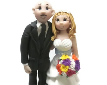 Custom cake topper, Cat Lovers wedding cake topper, Bride and Groom cake topper, Mr and Mrs cake topper, DEPOSIT ONLY