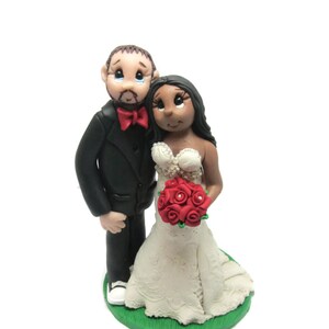 Adorno de pastel personalizado, Adorno de pastel de boda interraccial, Adorno de pastel de novia y novio, Adorno de pastel de Sr. y Sra., SÓLO DEPÓSITO