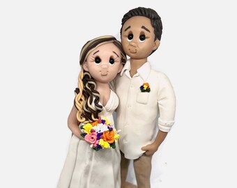 Bride and Groom with Pets Wedding Cake topper, Custom wedding cake topper, personalized cake topper, Mr and Mrs cake topper DEPOSIT ONLY