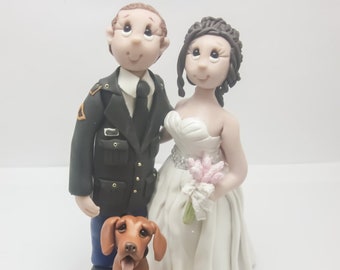 Military Wedding Cake topper,Custom wedding cake topper,  Bride and groom DEPOSIT ONLY  cake topper, Mr and Mrs cake topper