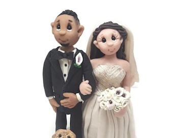 Wedding Cake Topper - custom cake topper, FUNNY cake topper,dog cake topper ,Nurse wedding cake topper DEPOSIT ONLY