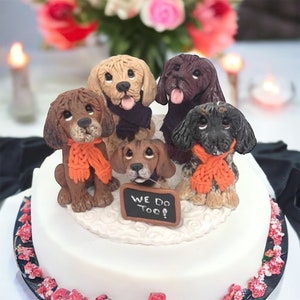Custom pet dog wedding cake , pet birthday cake ，animal cake，wedding CakeTopper， dog wedding cake topper