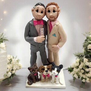 Romantic Same-Sex Wedding Cake Topper – Personalized LGBTQ+ Couple Figurines