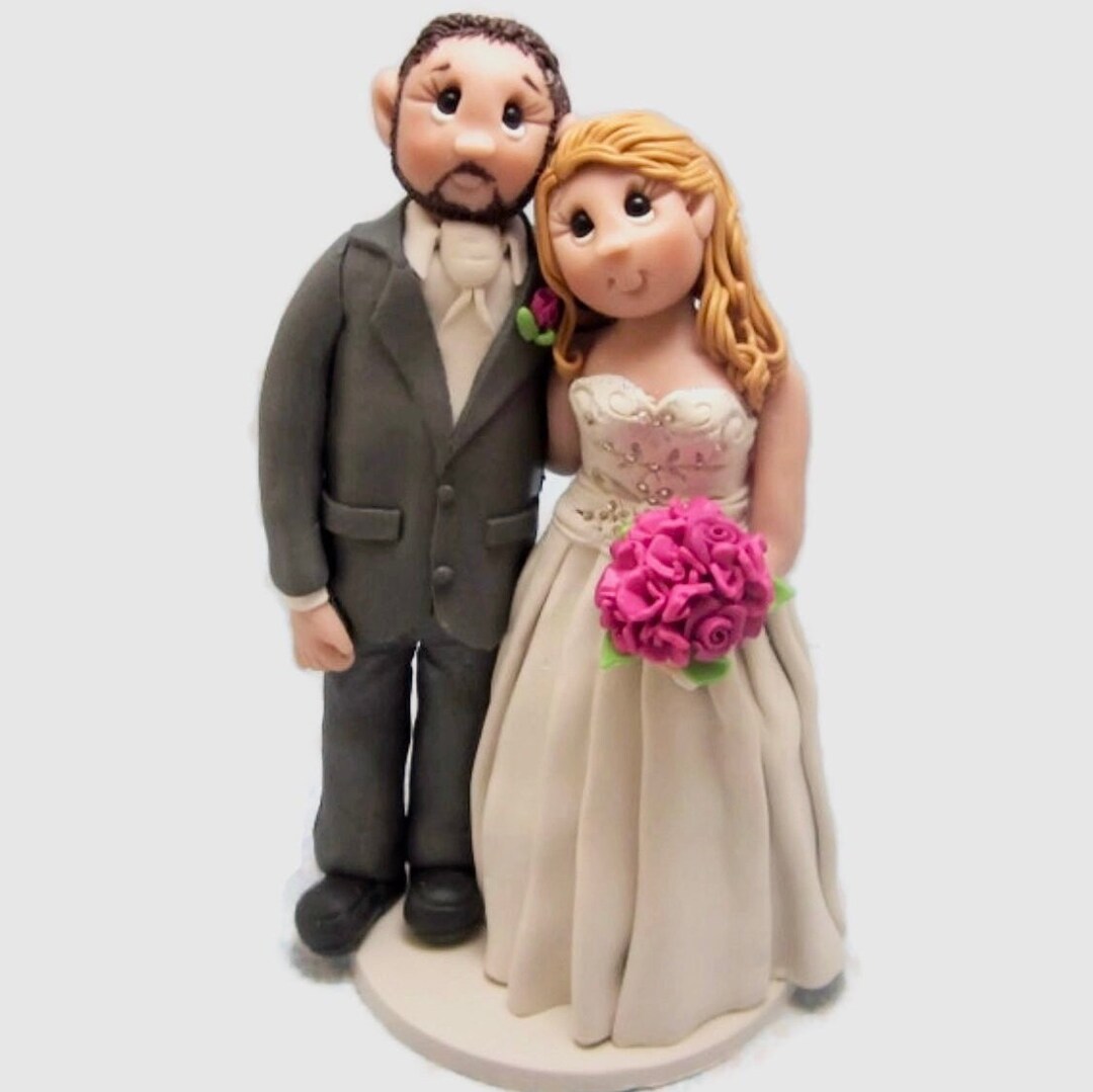 Bride and Groom Personalized Wedding Cake Topper DEPOSIT ONLY - Etsy