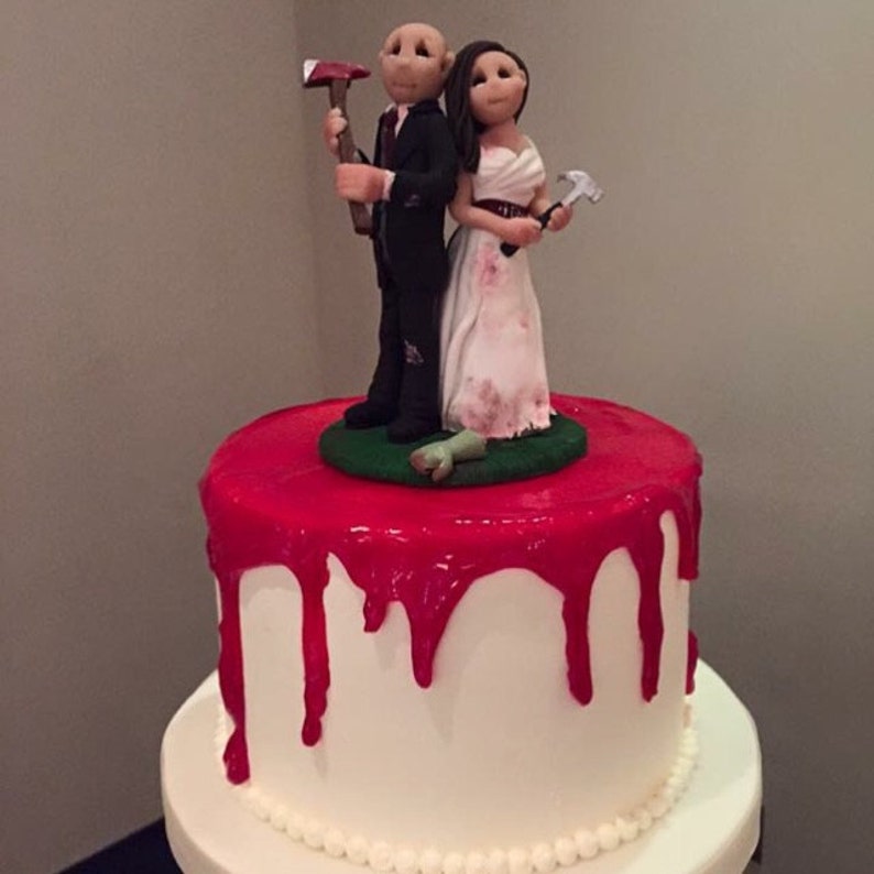 Custom Wedding Cake Topper Personalized Zombie Cake Topper Etsy