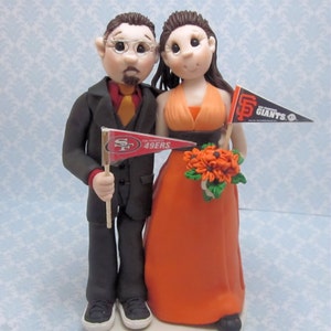 Custom Wedding Cake Topper: Sports Theme Bride and Groom (DEPOSIT ONLY)