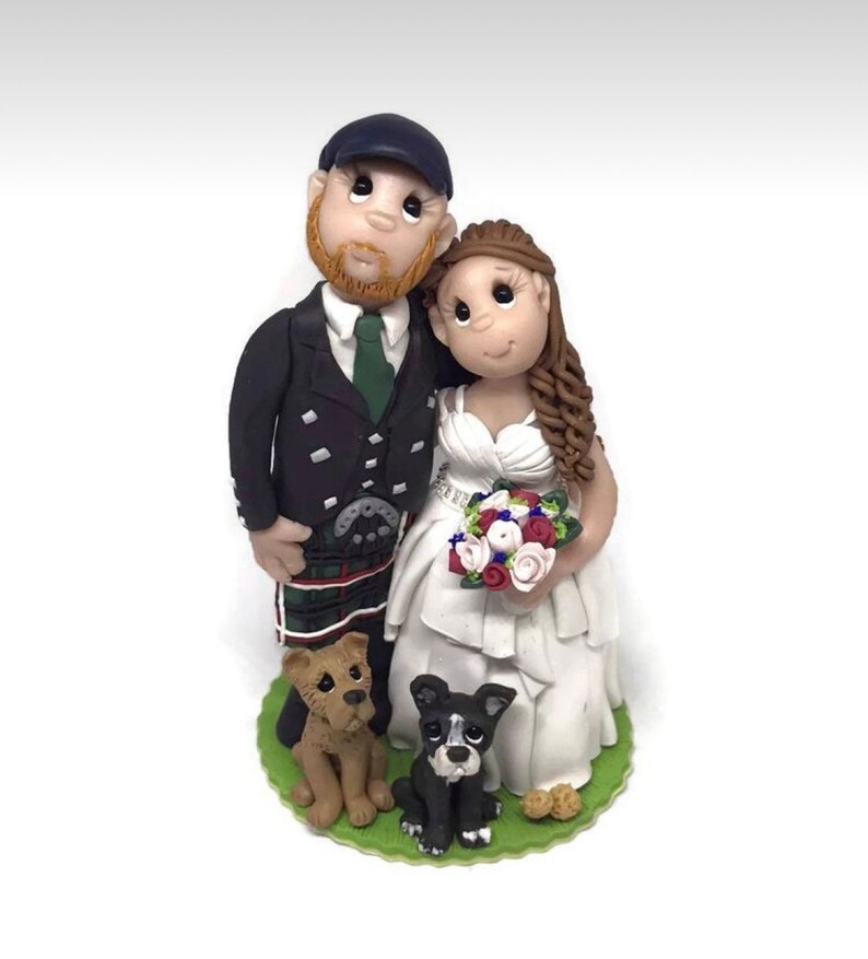 Bride & Groom Custom Made Scottish Wedding Cake Topper - Deposit Only ...