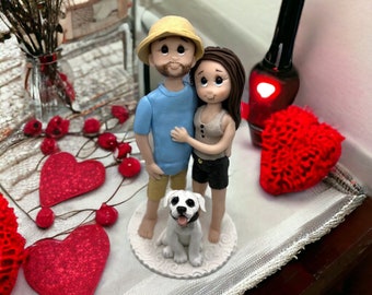 Personalized Love Sculpture for Valentine’s Day or Anniversary - Custom Handcrafted Couple Figurine