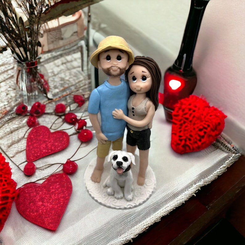 Personalized Love Sculpture for Valentines Day or Anniversary Custom Handcrafted Couple Figurine image 1