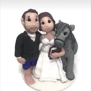 Custom Wedding Cake Topper with Horse: Bride and Groom - DEPOSIT ONLY