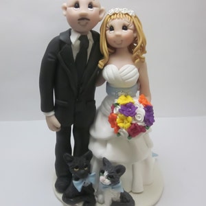 Custom Wedding Cake Topper with Pets DEPOSIT ONLY image 1