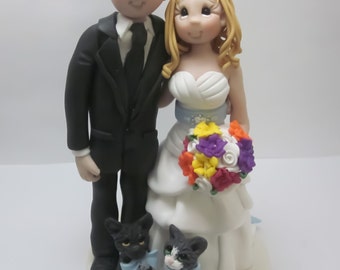 Custom Wedding Cake Topper with Pets DEPOSIT ONLY