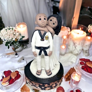Martial arts Wedding Cake Topper, personalized cake topper, Bride and groom cake topper, Funny Cake Topper DEPOSIT ONLY