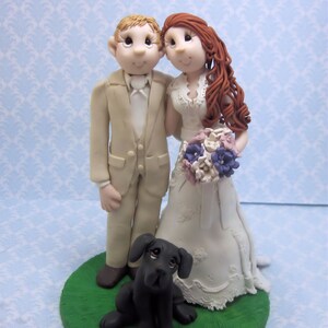 Custom Bride and Groom  with dog Wedding Cake Topper, Custom wedding cake topper, personalized cake topper, DEPOSIT ONLY