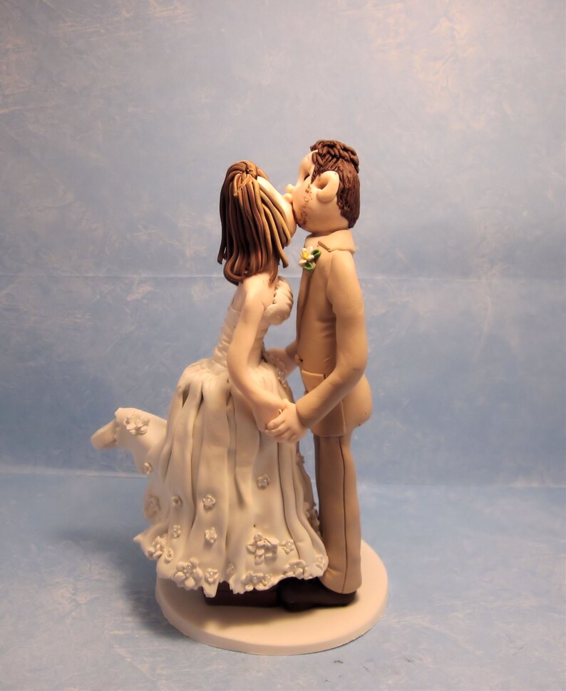 Custom wedding cake topper Bride and groom cake topper image 0