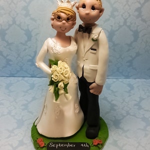 Custom Wedding /Anniversary  Cake Topper: Bride and Groom Figurine (DEPOSIT ONLY)