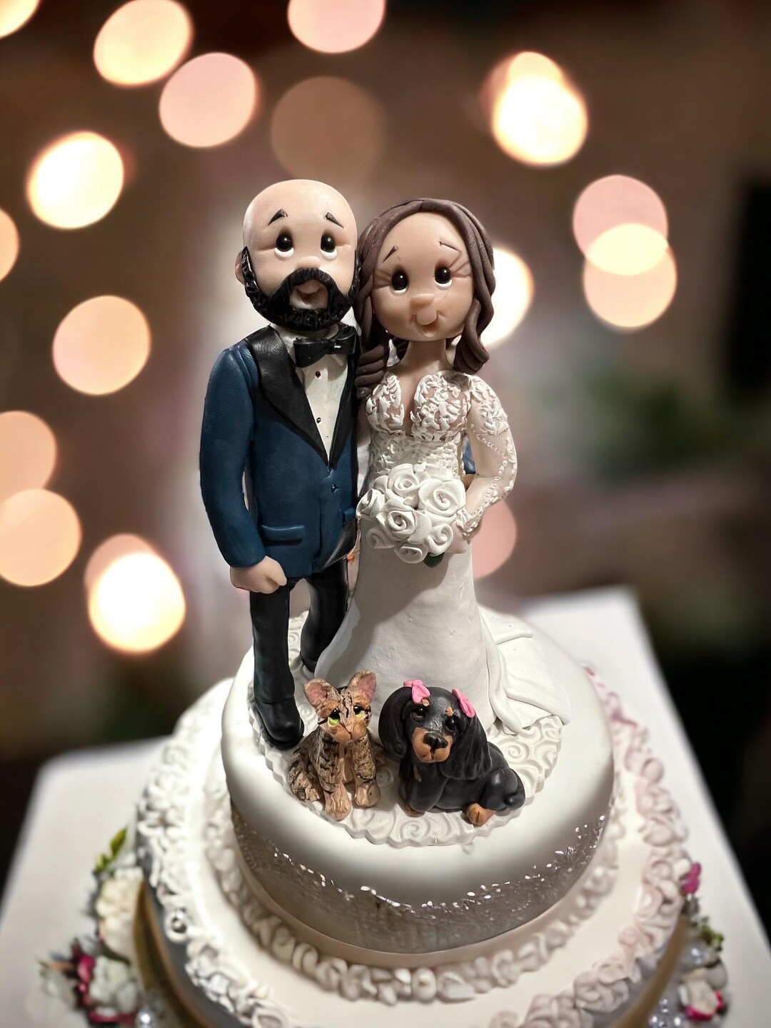 Custom Bride and Groom Wedding Cake Topper DEPOSIT ONLY - Etsy