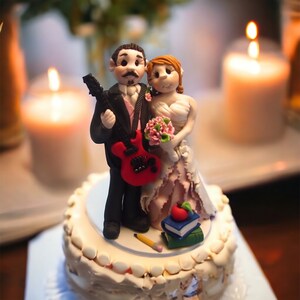 Musician and Teacher Wedding Cake Topper,Custom made DEPOSIT ONLY