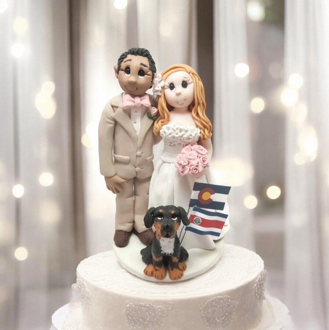 Custom Bride and Groom Wedding Cake Topper: DEPOSIT ONLY - Etsy