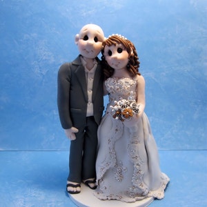 Custom Wedding Cake Topper: Bride and Groom Figurine (DEPOSIT ONLY)