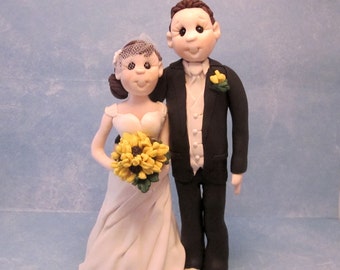 Custom Bride and groom wedding cake topper made to resemble  you DEPOSIT ONLY