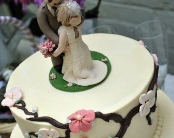 Custom wedding cake topper, Bride and groom cake topper, personalized cake topper custom cake topper DEPOSIT ONLY