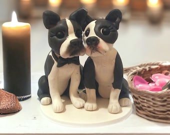 Personalized custom pet dog wedding cake topper, custom pet figure handmade by Lynn’sLittleCreations