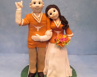 Sports Fan Wedding Cake Topper,Custom wedding cake topper, Bride and groom cake topper, personalized cake topper, DEPOSIT ONLY