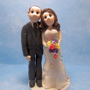 Custom Wedding Cake Topper: Bride and Groom Figurine (DEPOSIT ONLY)