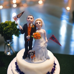 Football fans cake topper wedding cake figure custom made -DEPOSIT ONLY