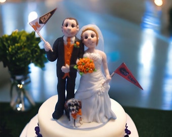 Football fans cake topper wedding cake figure custom made -DEPOSIT ONLY